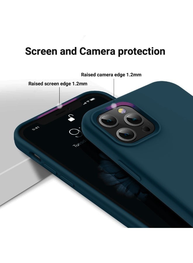 متوافق مع آيفون 15 برو ماكس 6.7 بوصة، غطاء هاتف نحيف من السيليكون السائل، 4 طبقات من المطاط الهلامي الناعم، مقاوم للصدمات، مع بطانة من الألياف الدقيقة المقاومة للخدش (لون بترولي). - Image 5